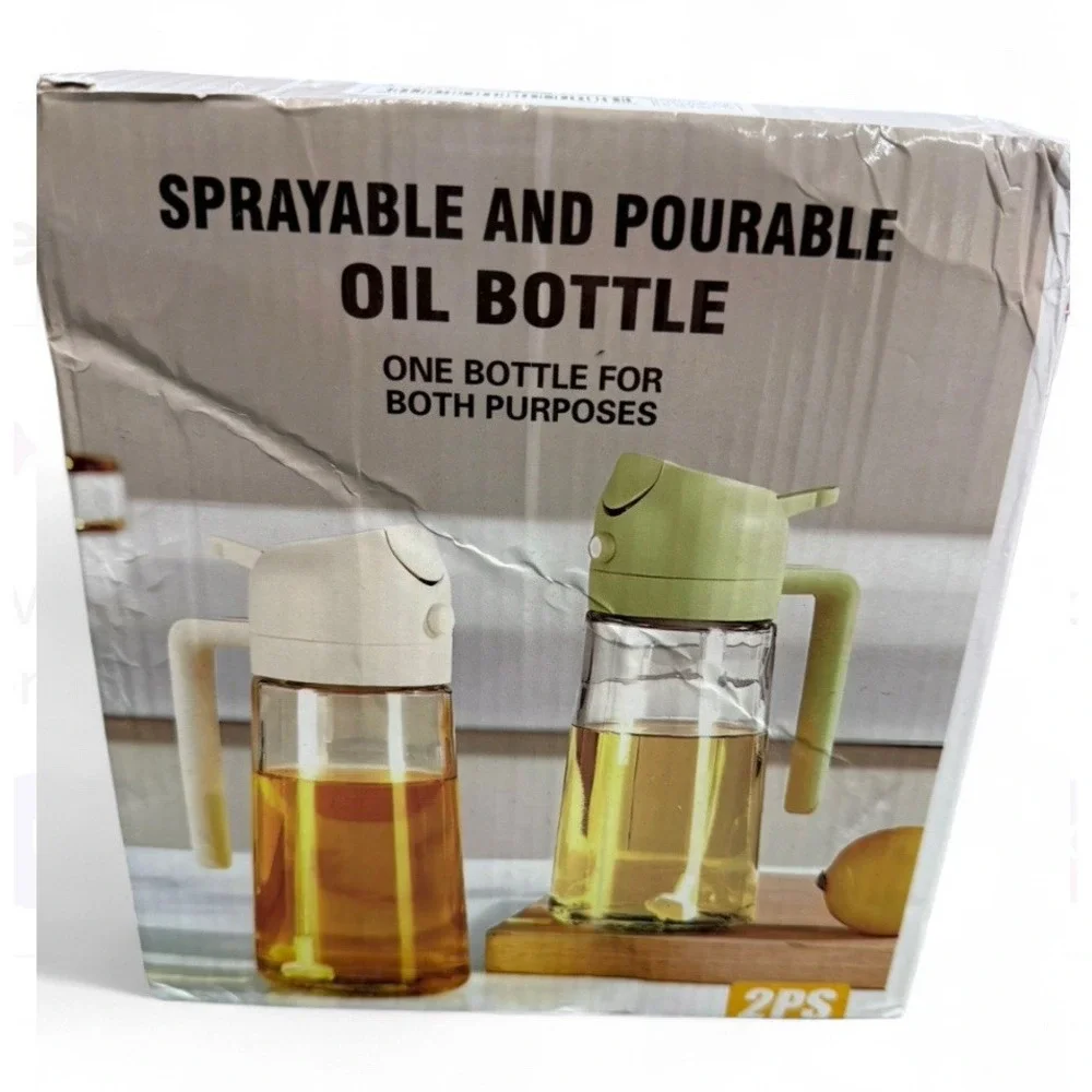 NEW Oil Bottles - 2 Piece Sprayable and Pourable Oil Bottles for Kitchen
